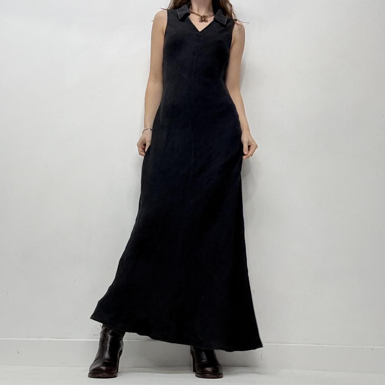Black bias cut maxi dress