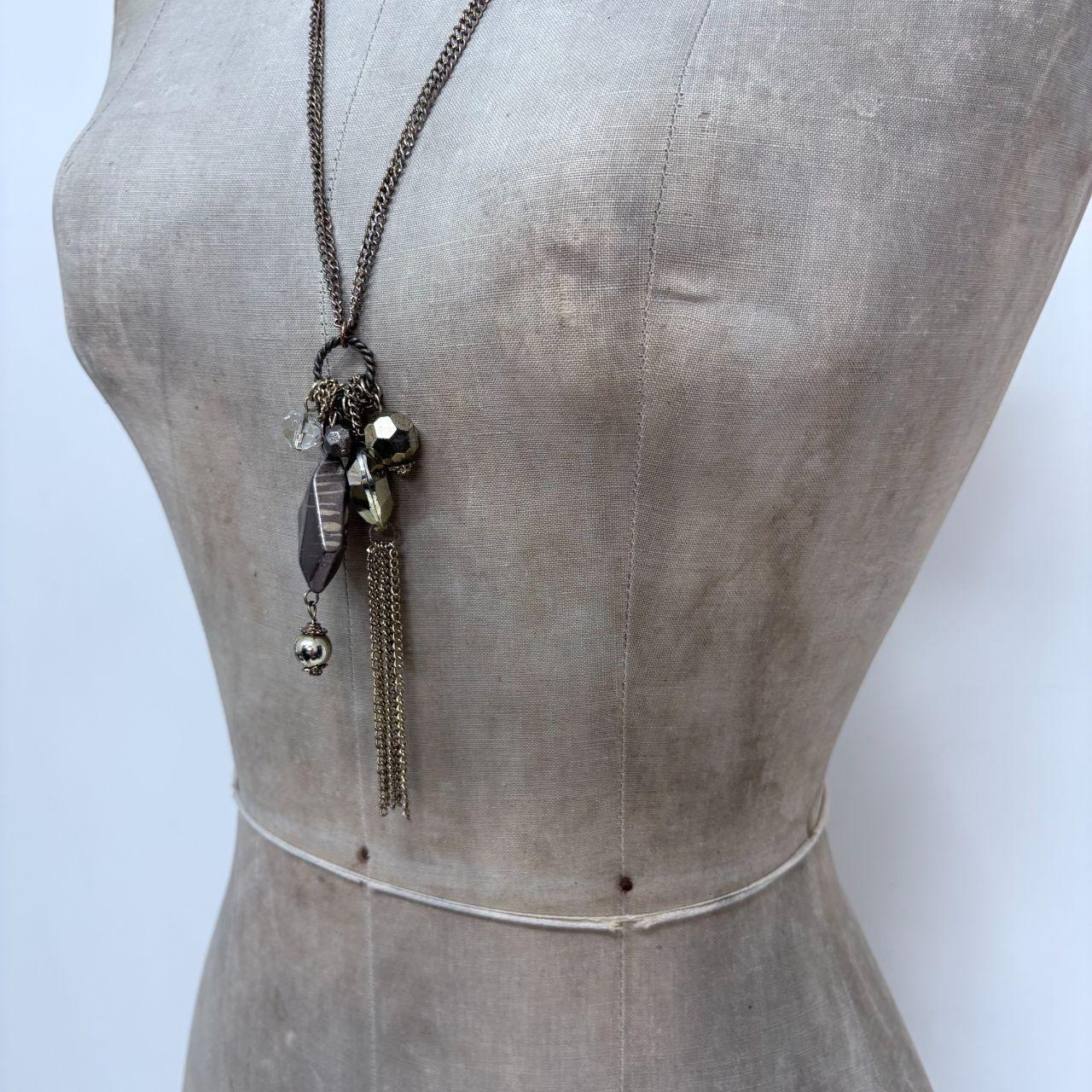 Layered chain charm necklace
