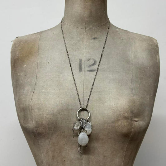 Silver heart charm necklace