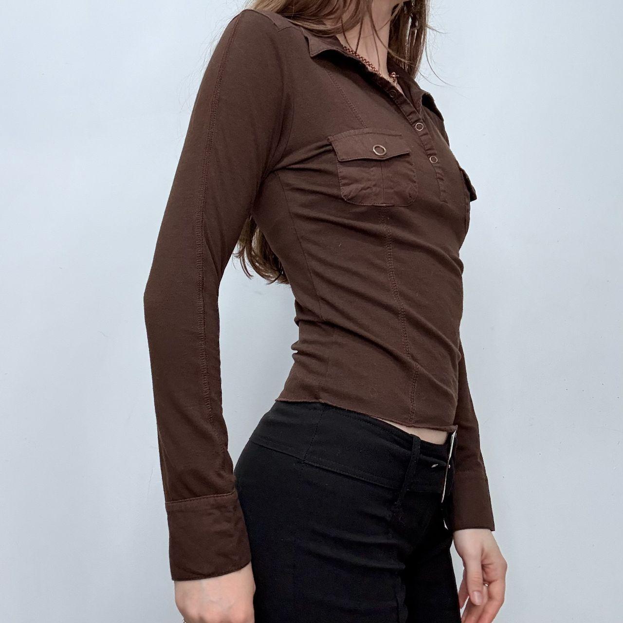 Brown preppy polo t-shirt