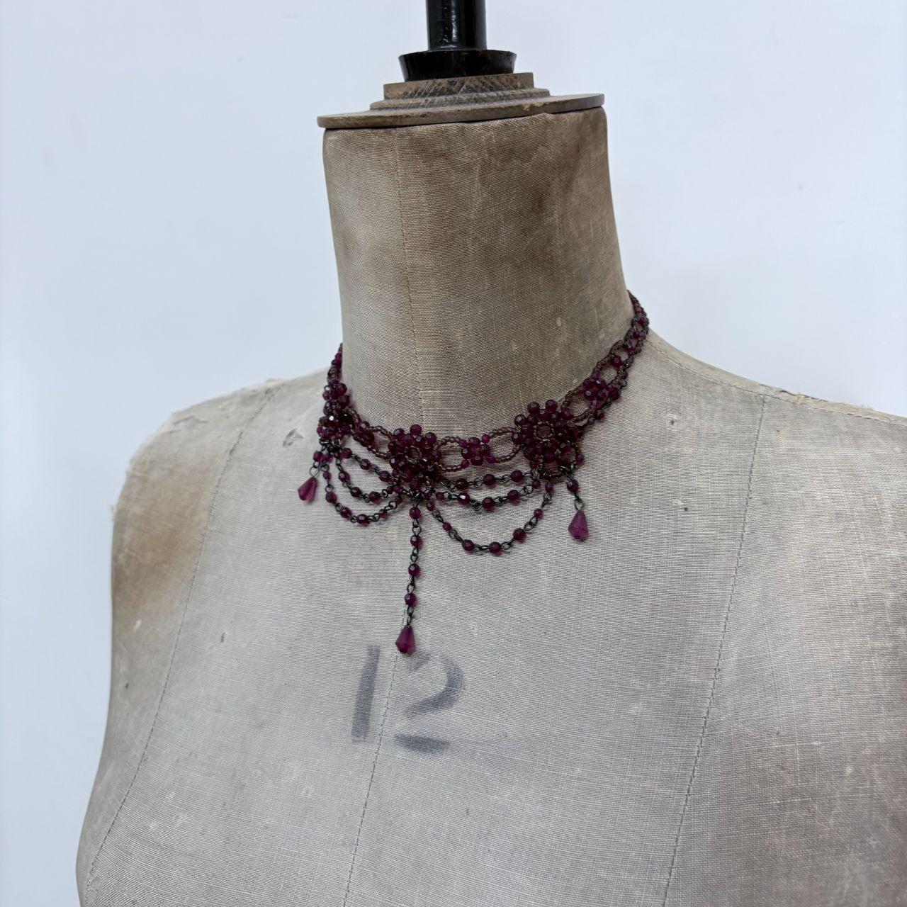 Beaded gothic grunge necklace