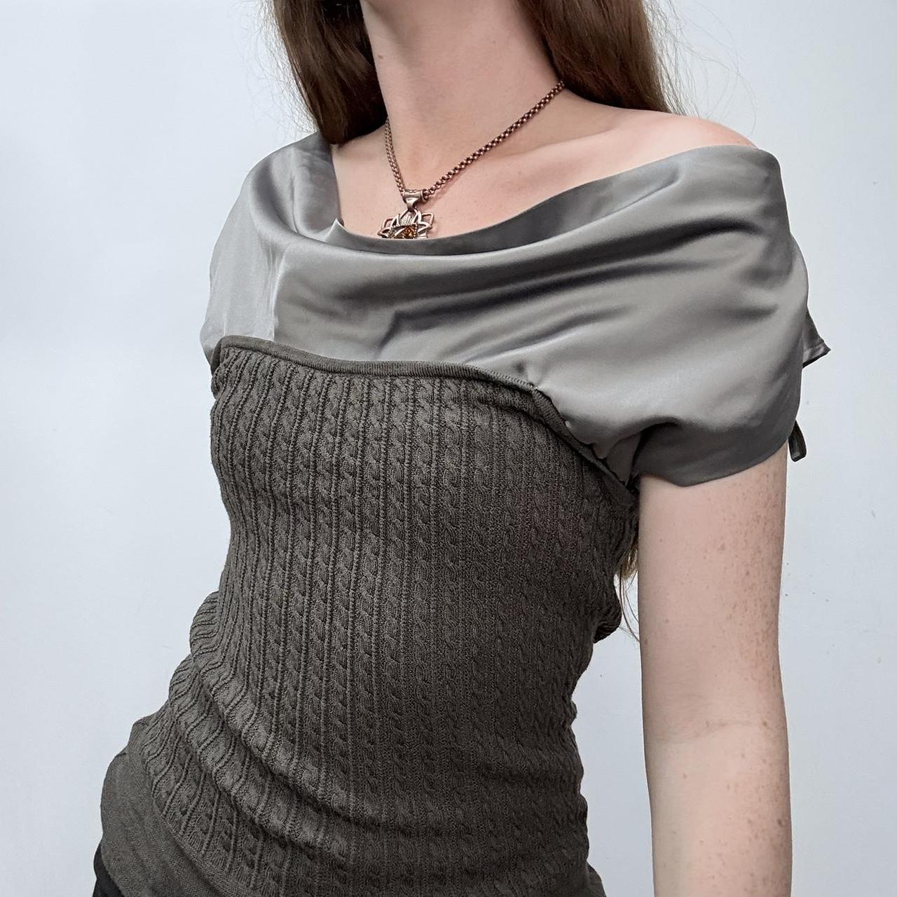 Draped off the shoulder vest