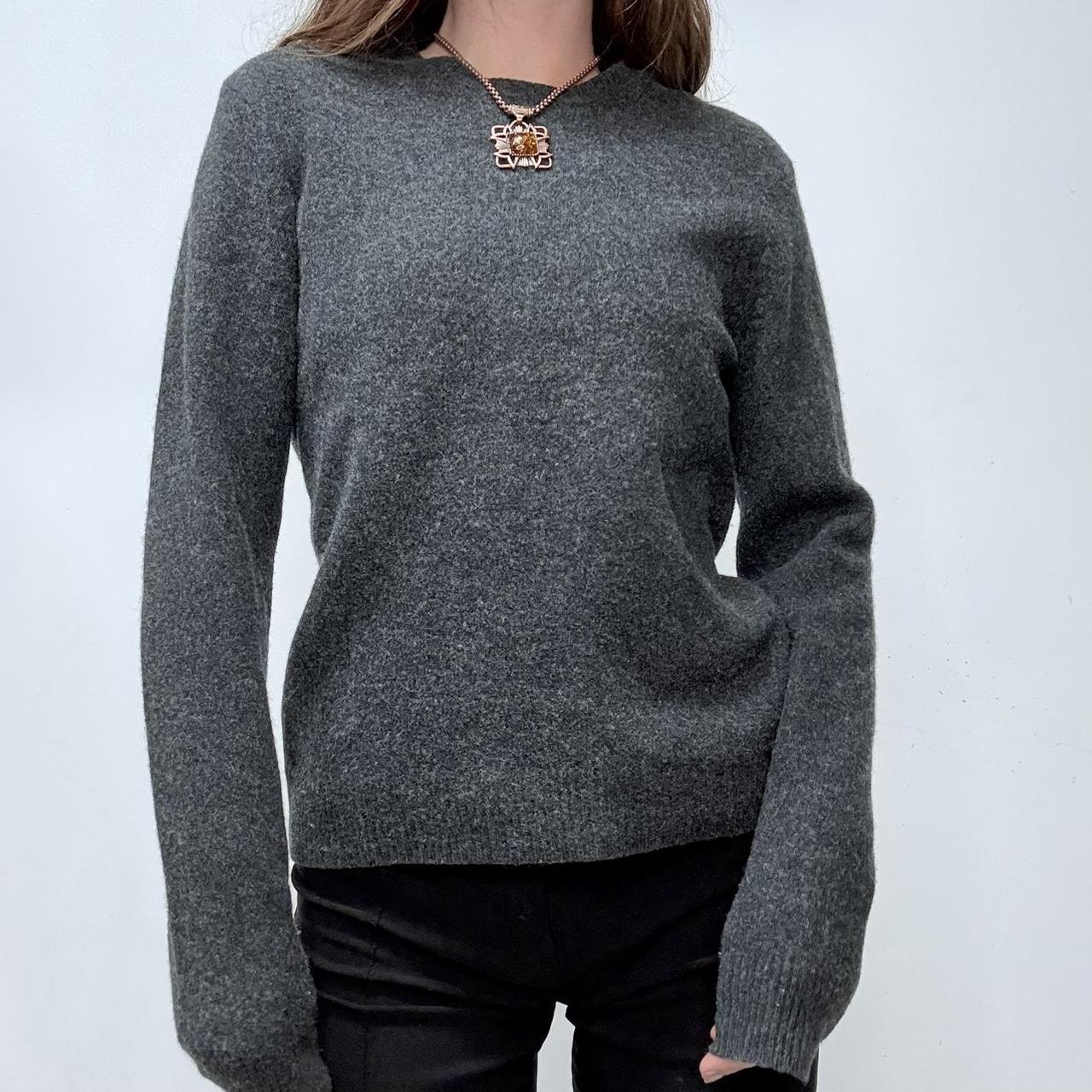 Grey wool knitted jumper
