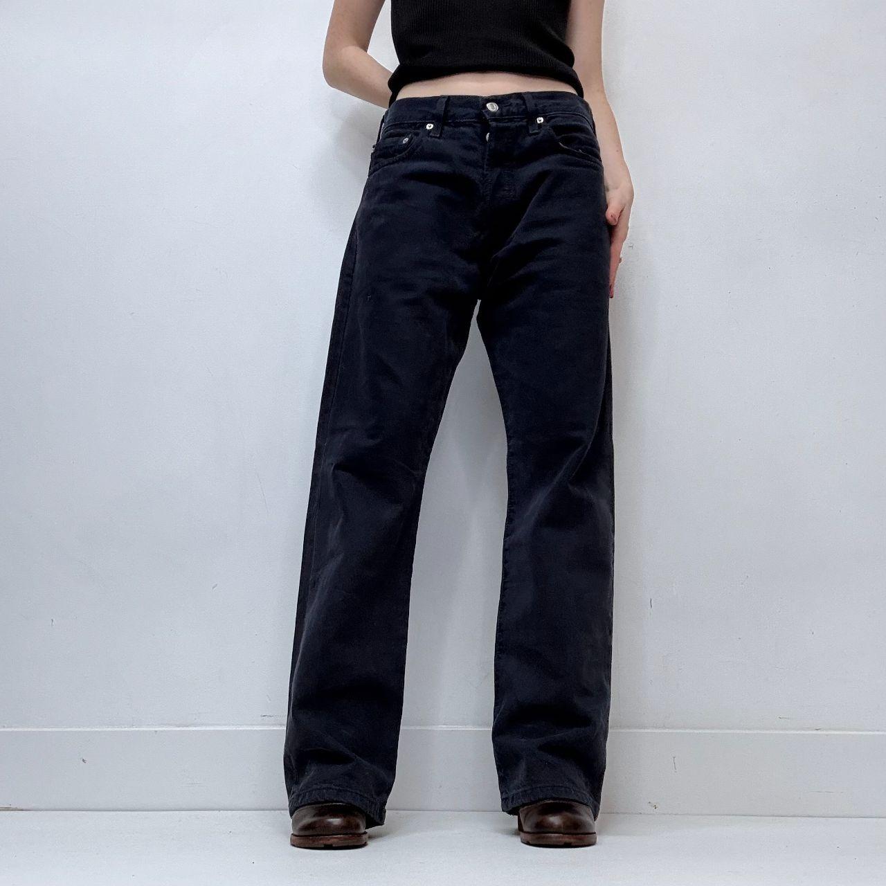 Navy wide-leg straight Levi's jeans