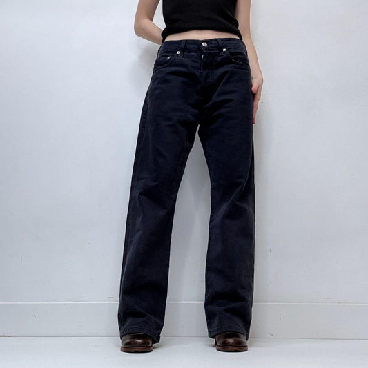 Navy wide-leg straight Levi's jeans