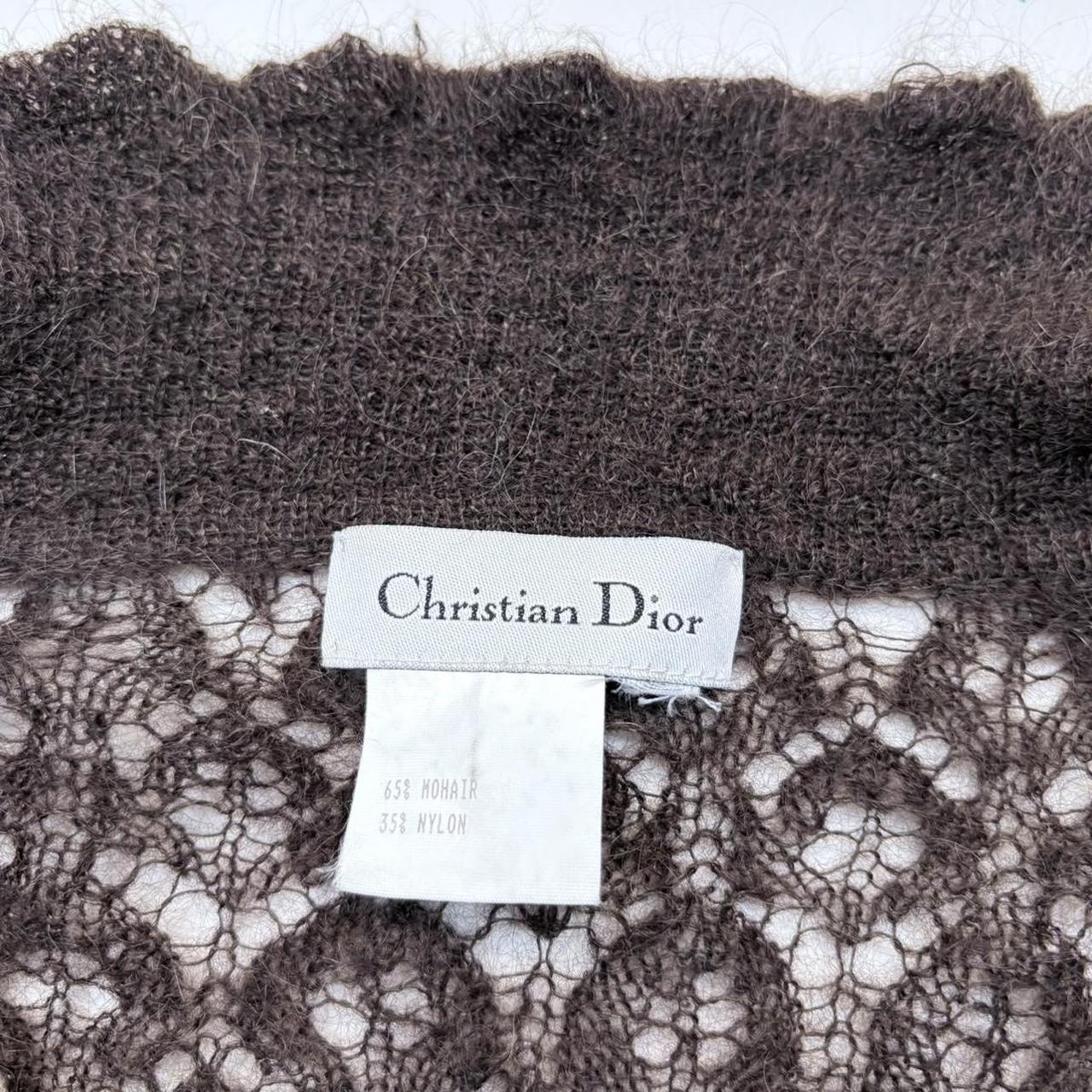 Brown mohair Dior lace cardigan