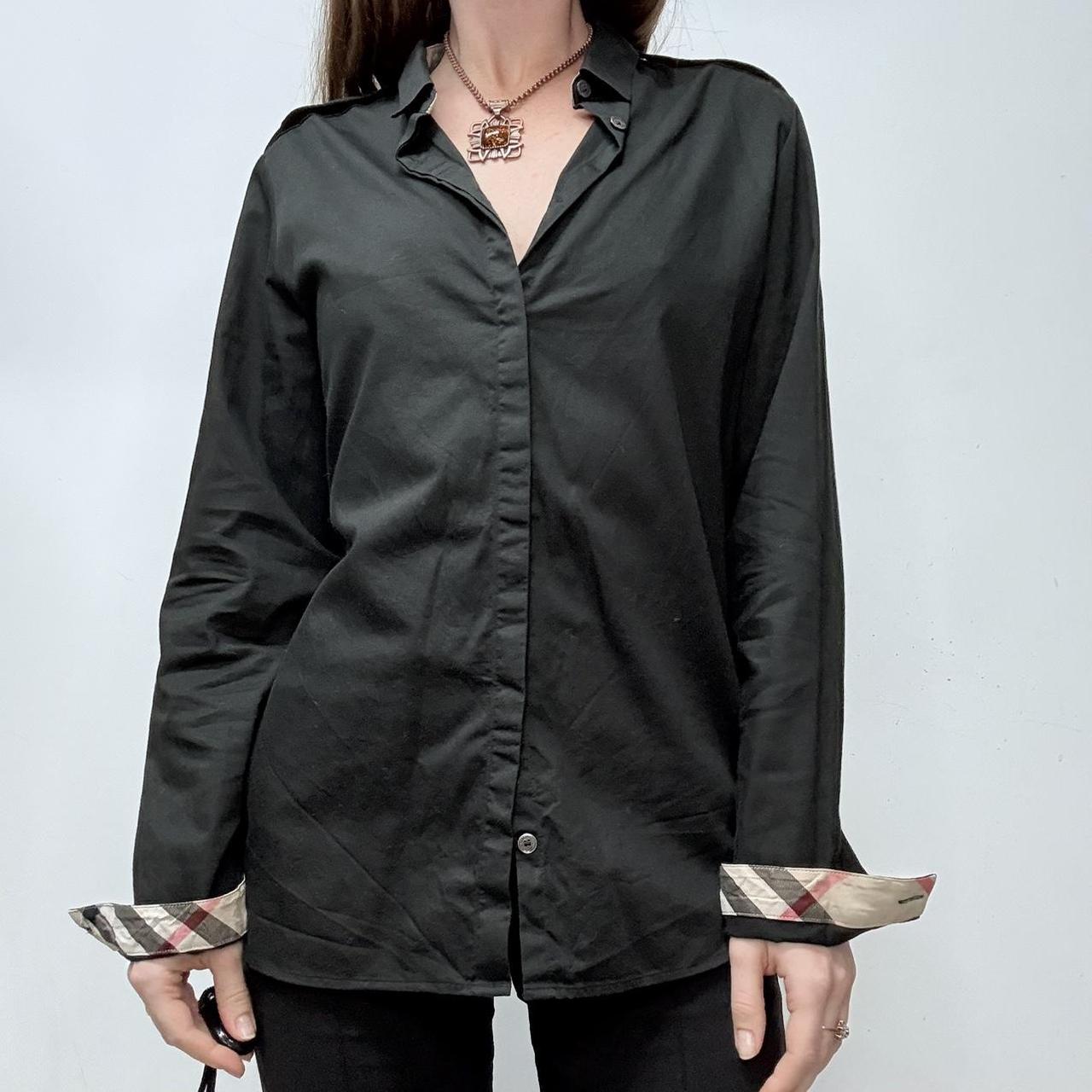 Black oversized burberry shirt