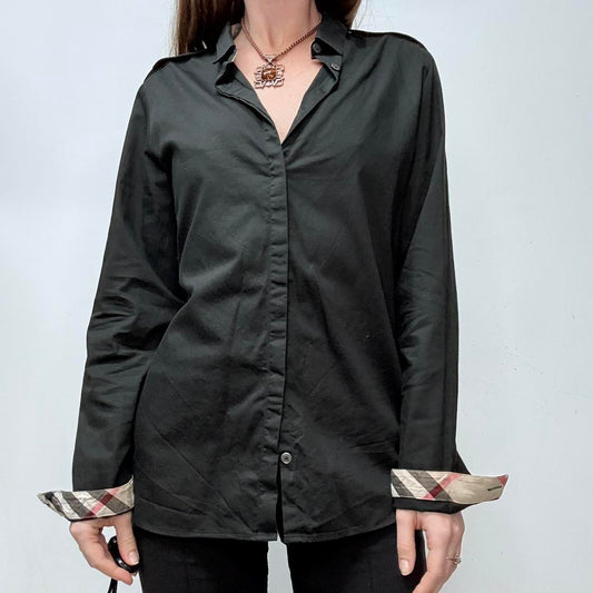 Black oversized burberry shirt