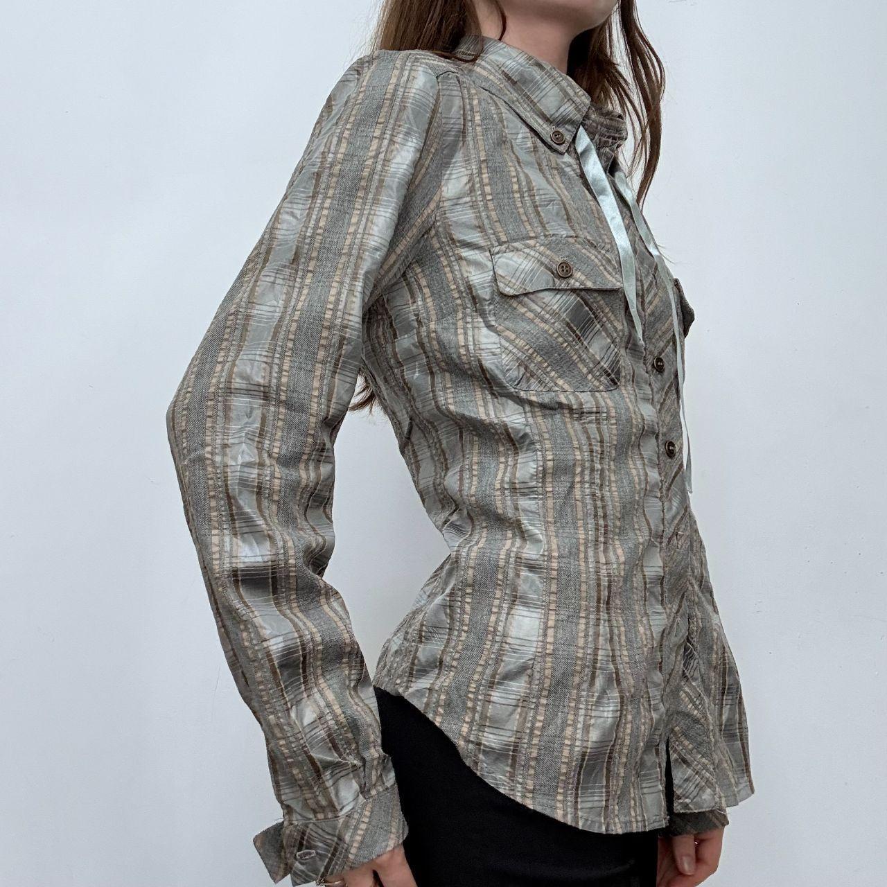 Tartan checked flared grunge shirt