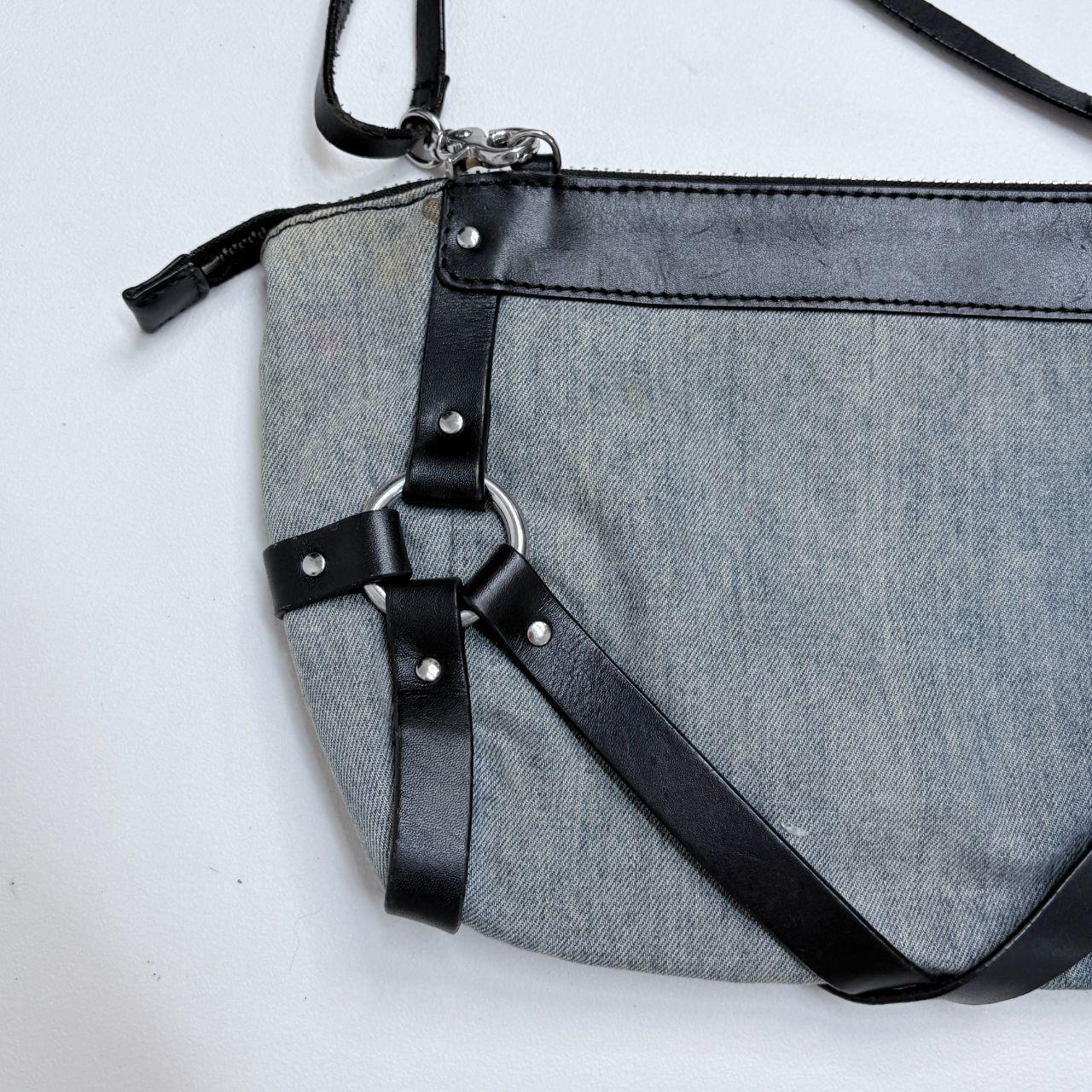 Denim Diesel black studded harness bag