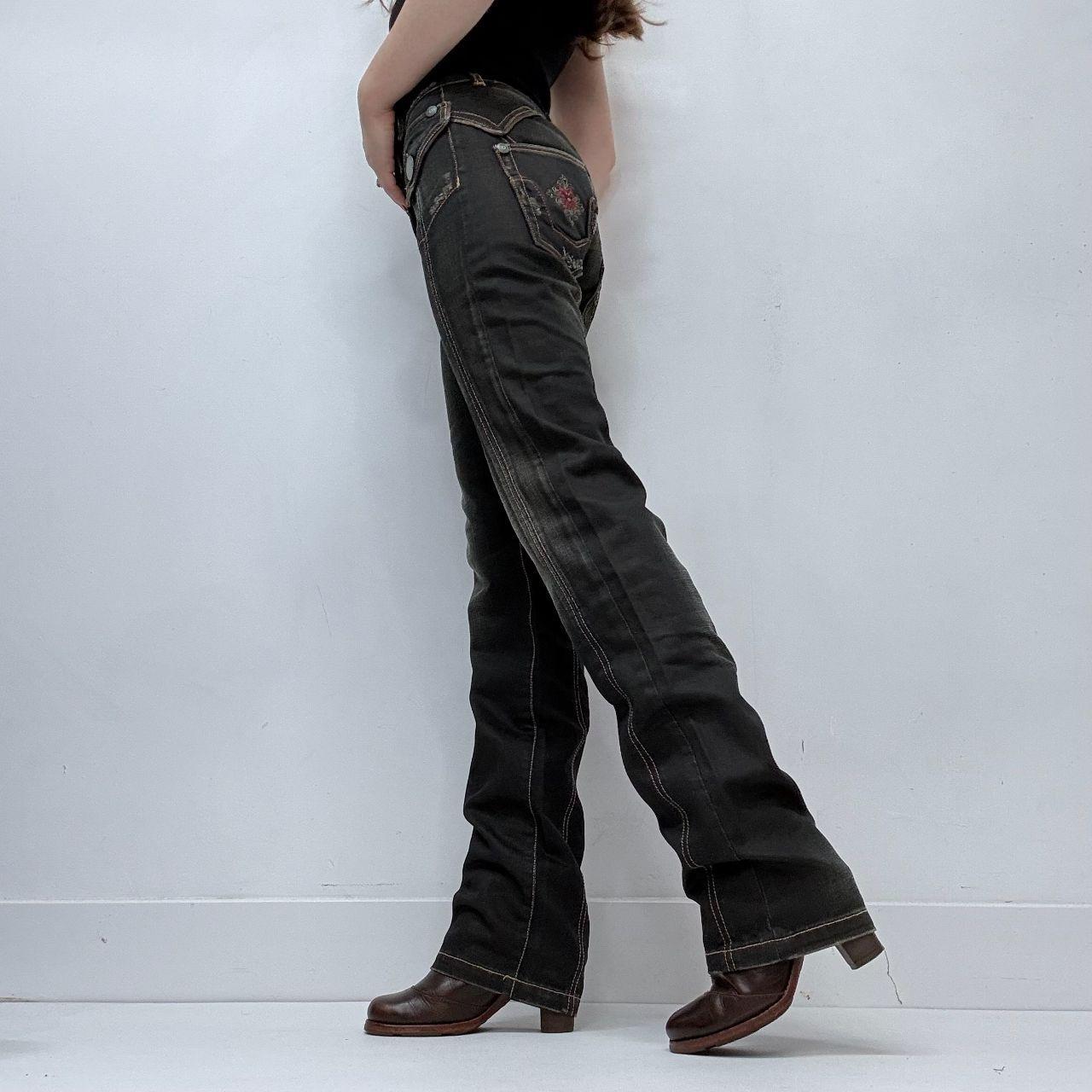 Straight leg darkdenim cargo jeans