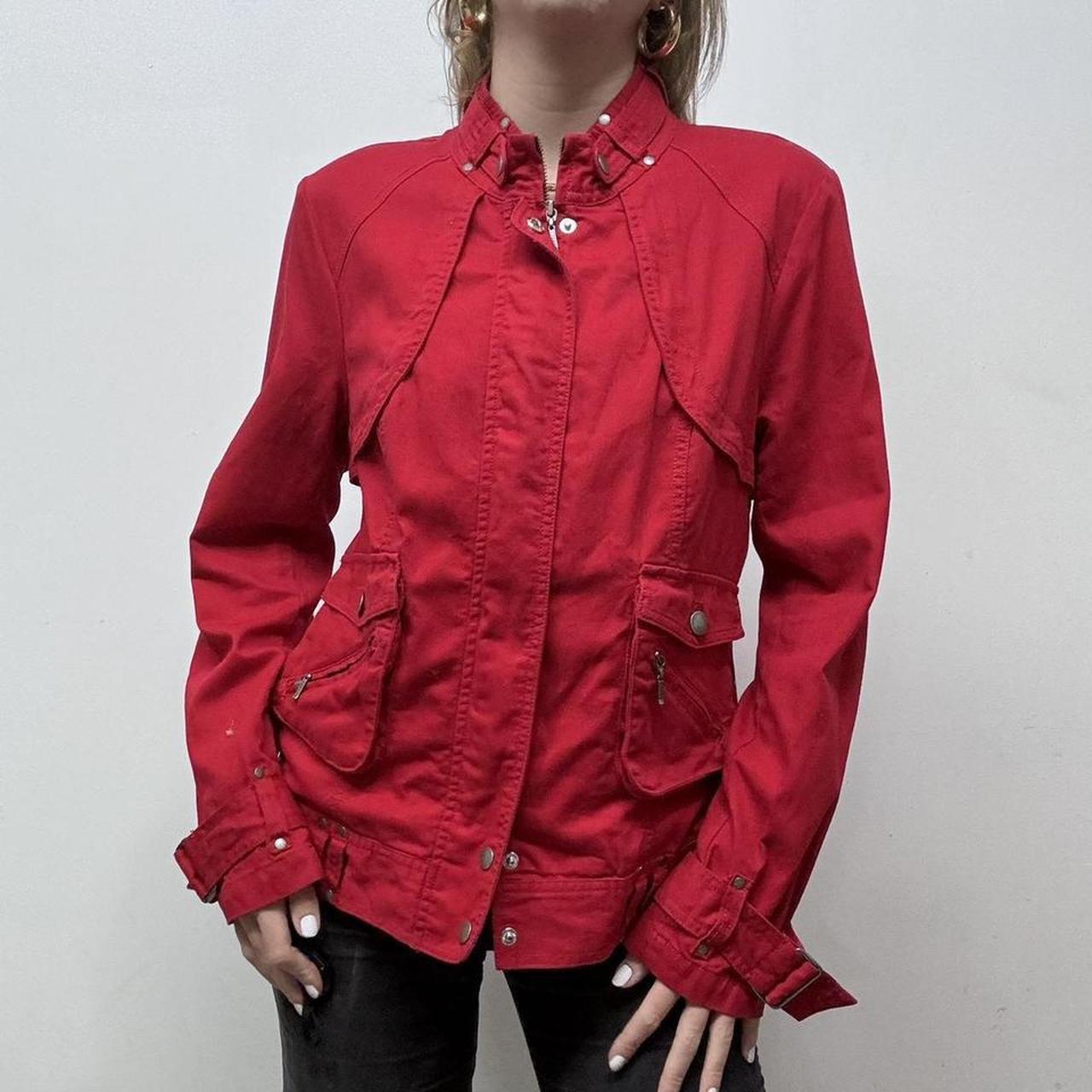 Y2K fitted red biker jacket