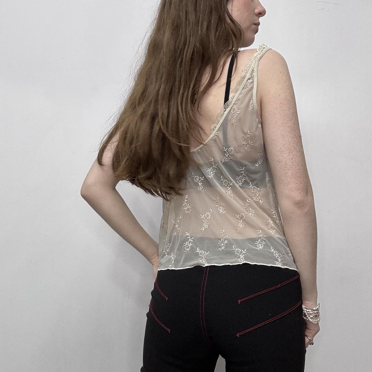 Sheer lace cami vest