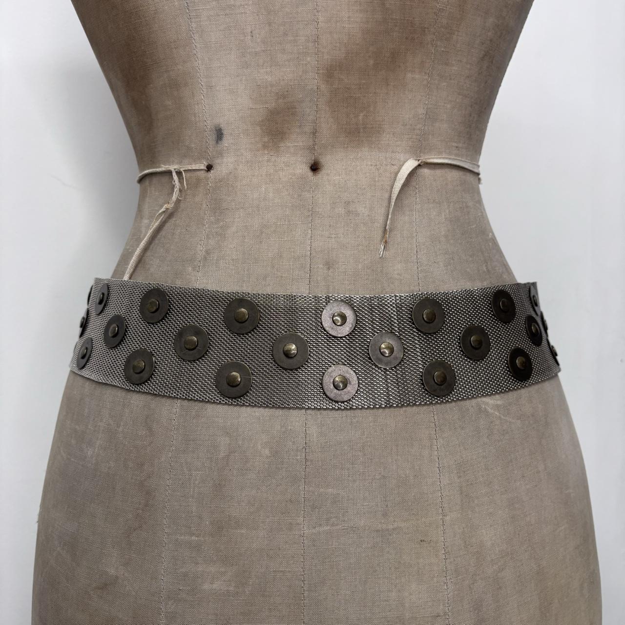 Silver studded chain metal belt