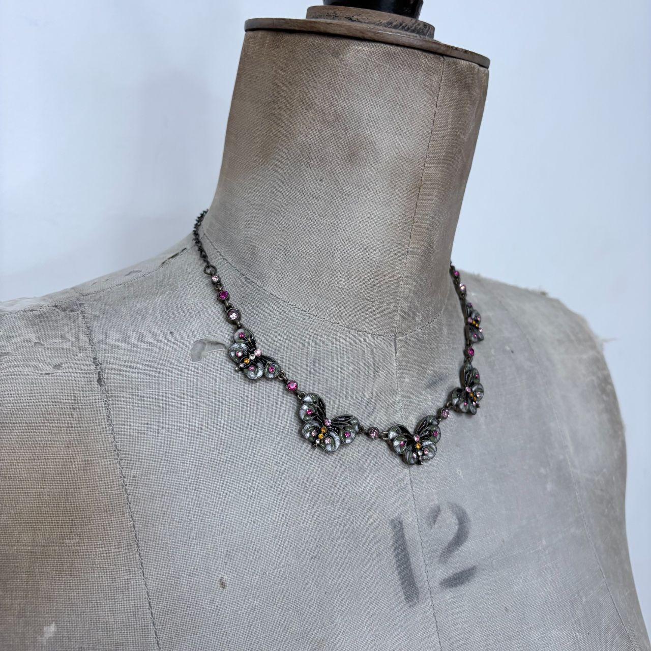 Flower butterfly y2k necklace
