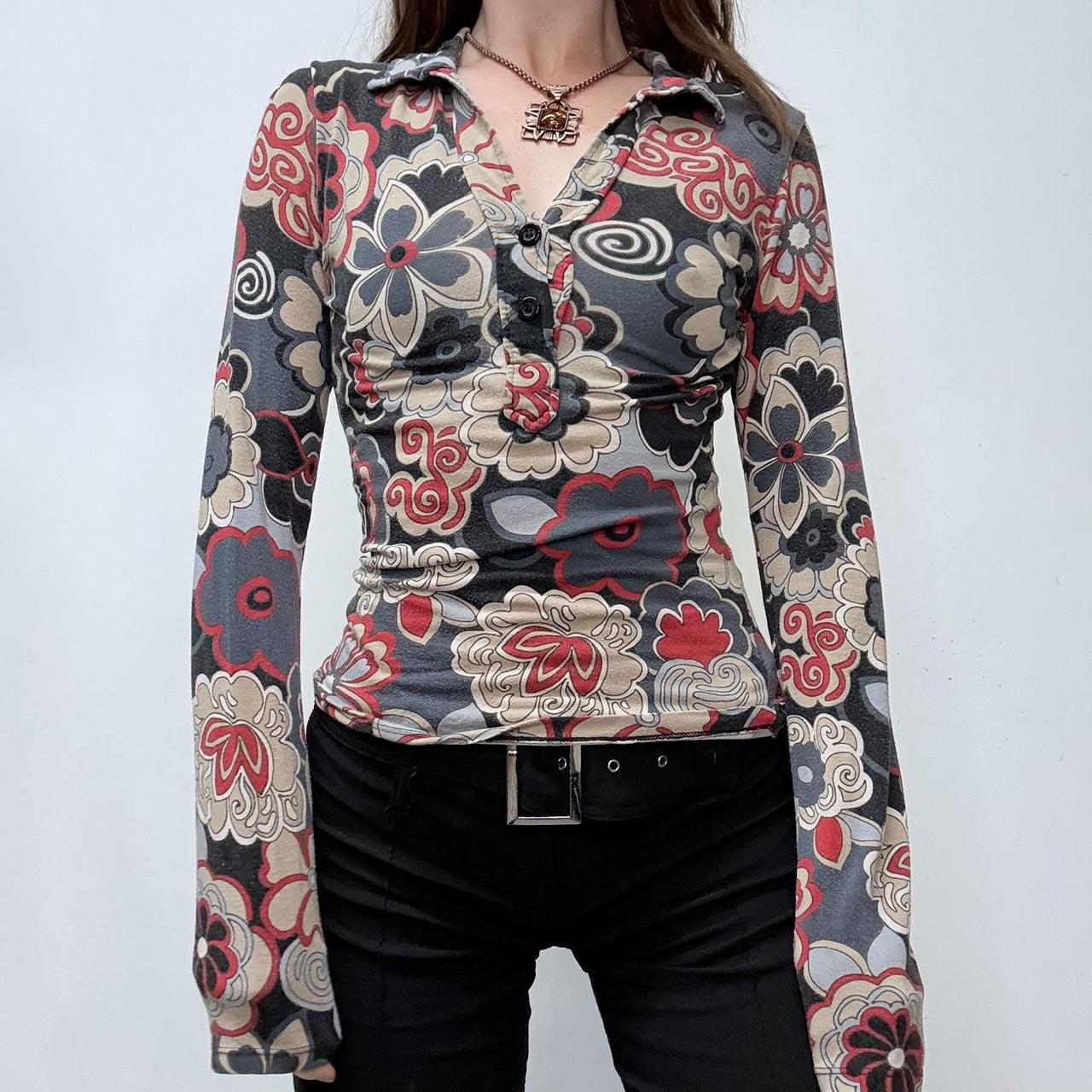 Garphic floral fitted jersey t-shirt