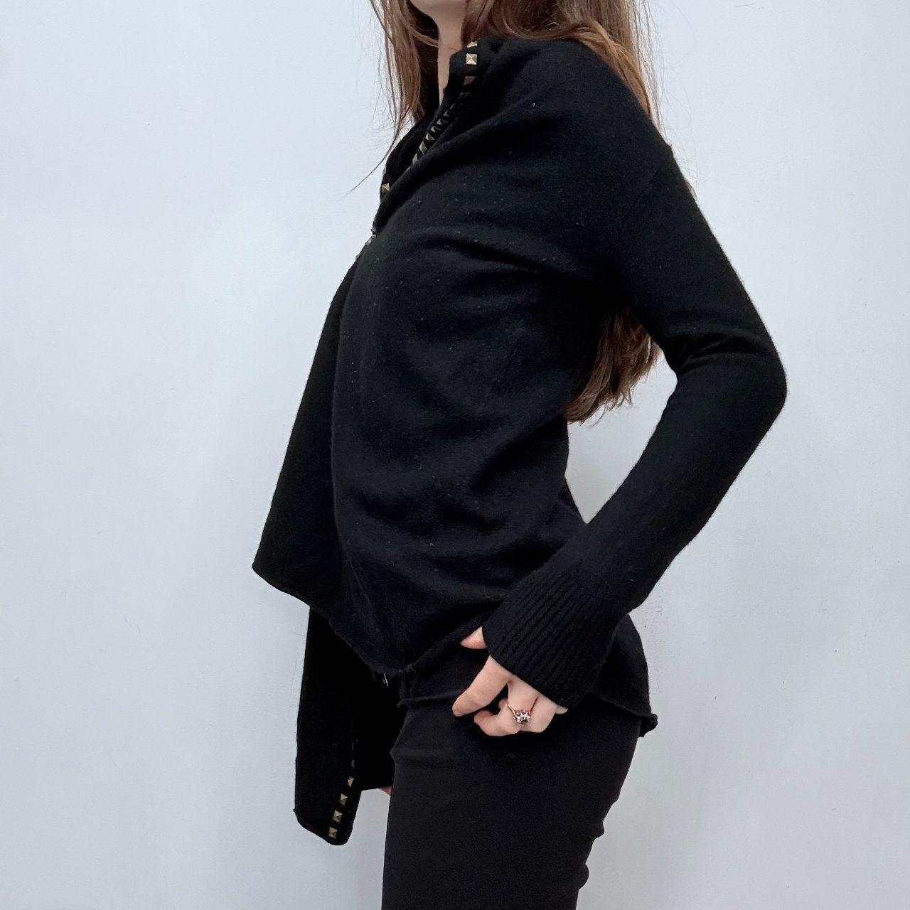 Studded asymmetric cardigan