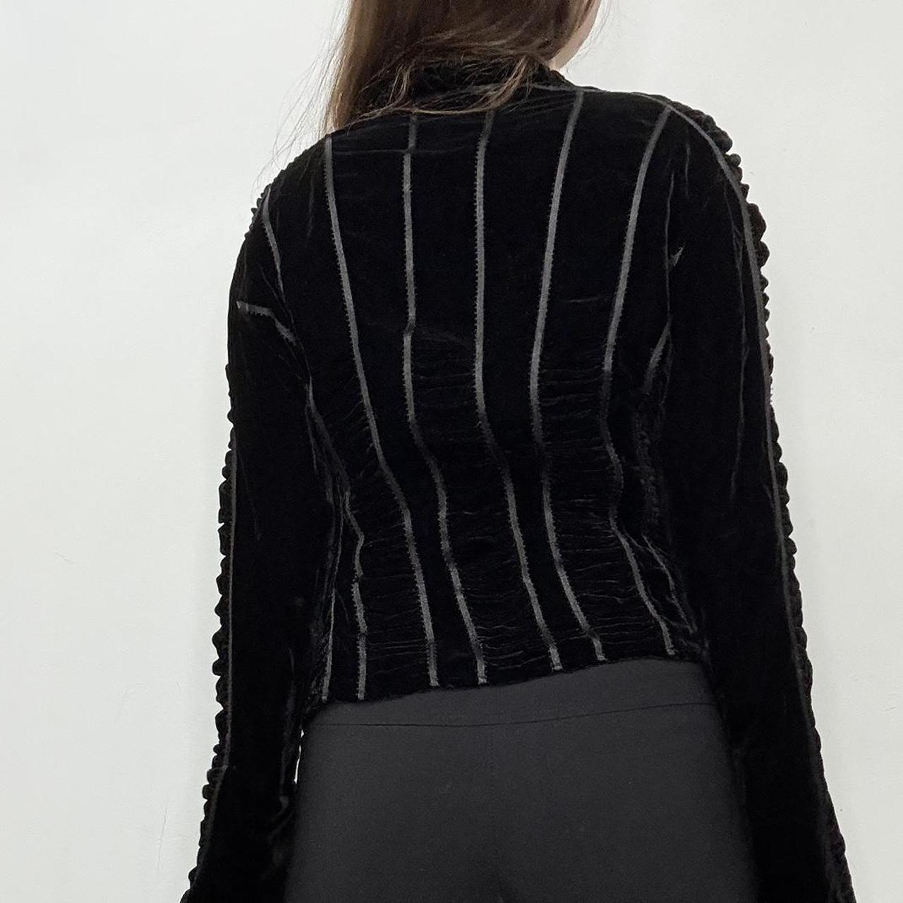 Black velvet cinched corset shirt