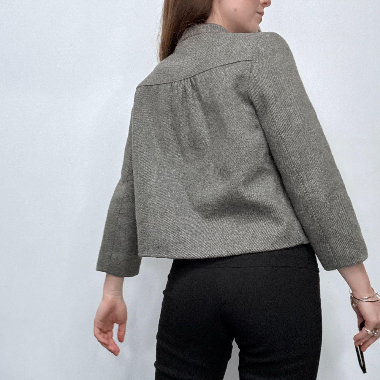 Grey flared cropped pea coat
