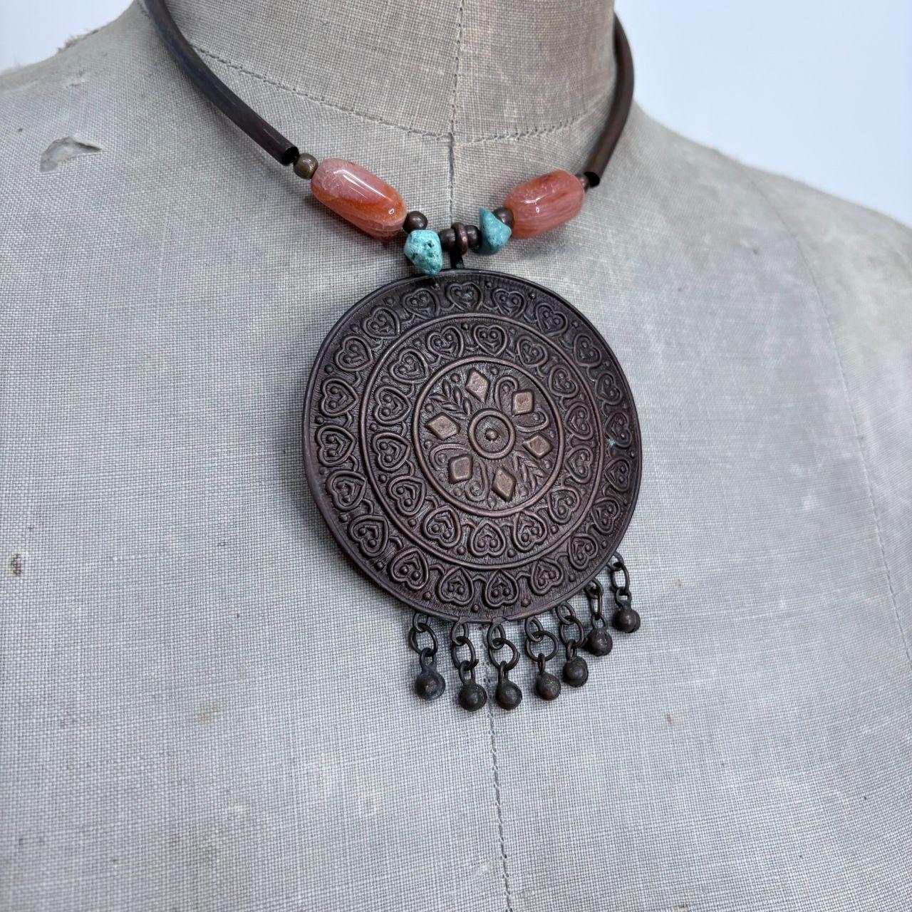 Chunky boho metal necklace