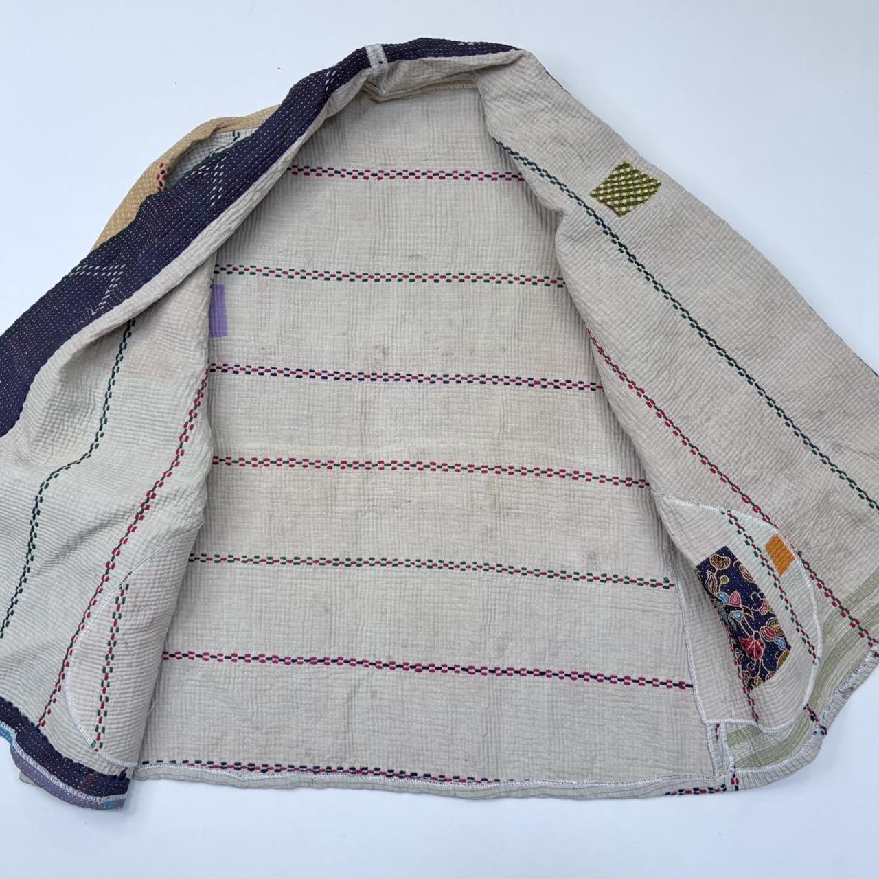 Oversized slouchy kantha patchwork jacket