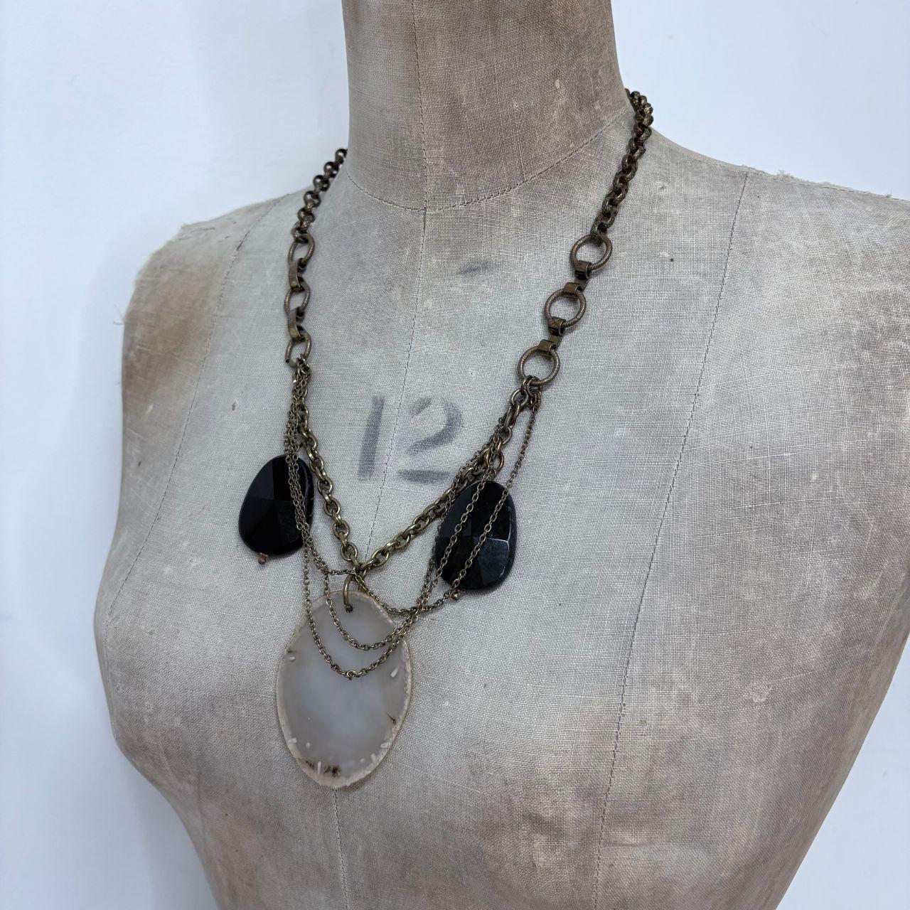 Long draped chain crystal necklace