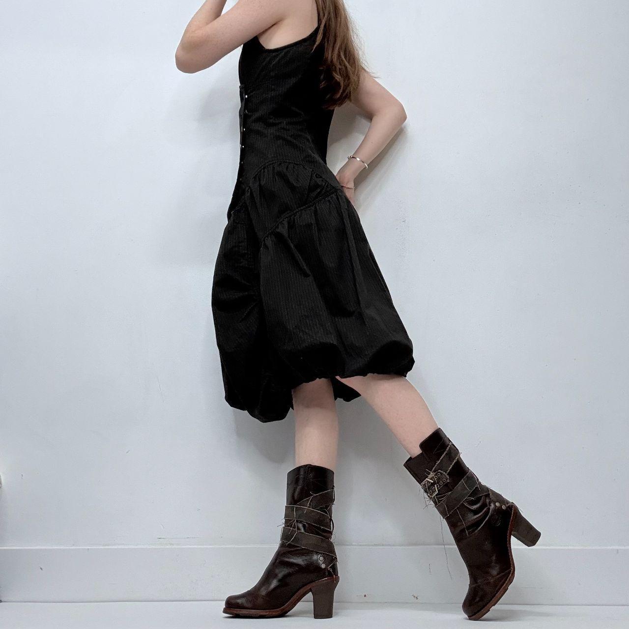 Asymmetric black cargo dress