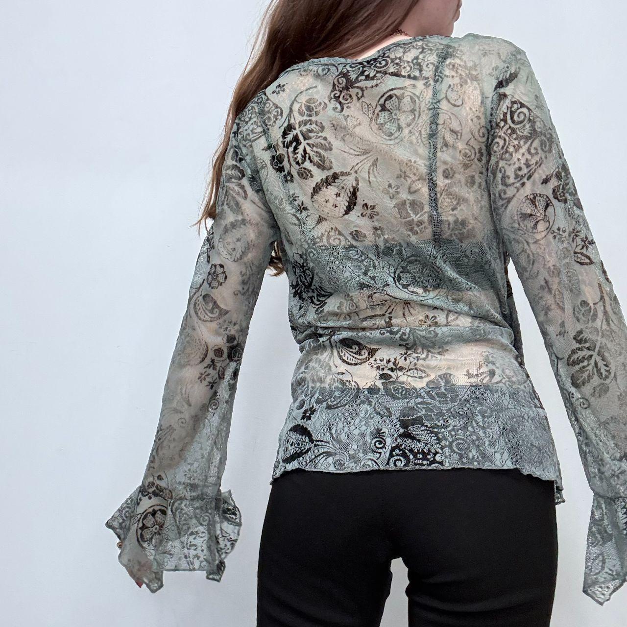Flared mesh boho fairy shirt