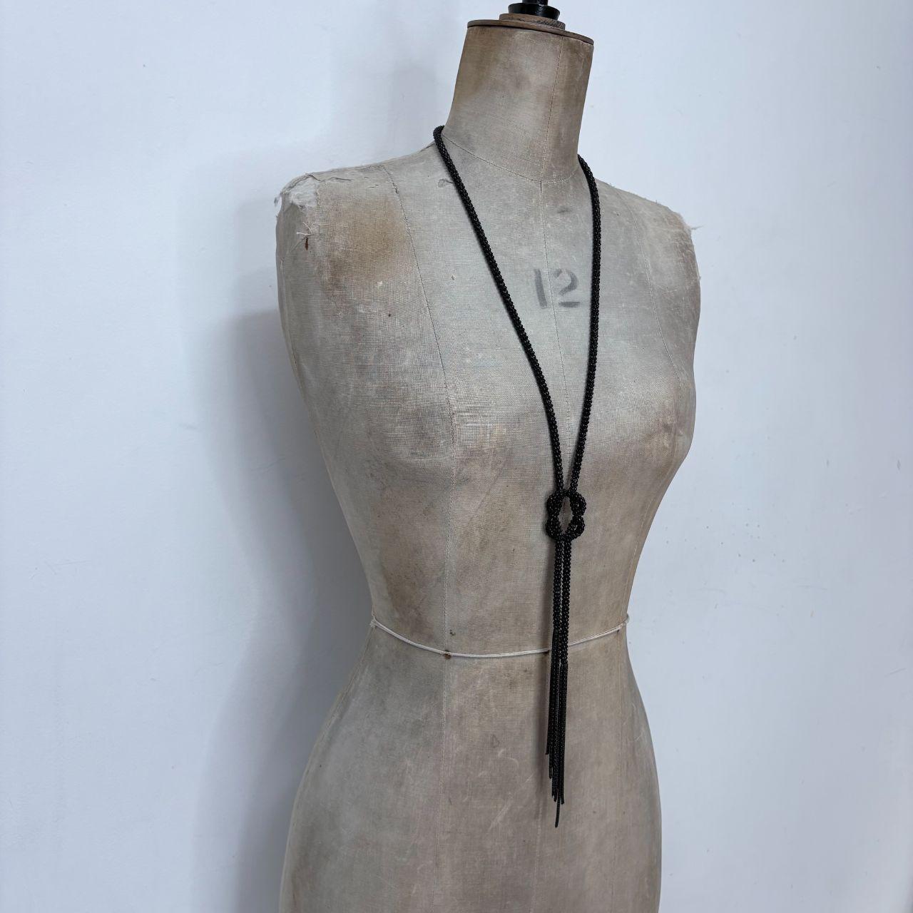 Long black chain necklace