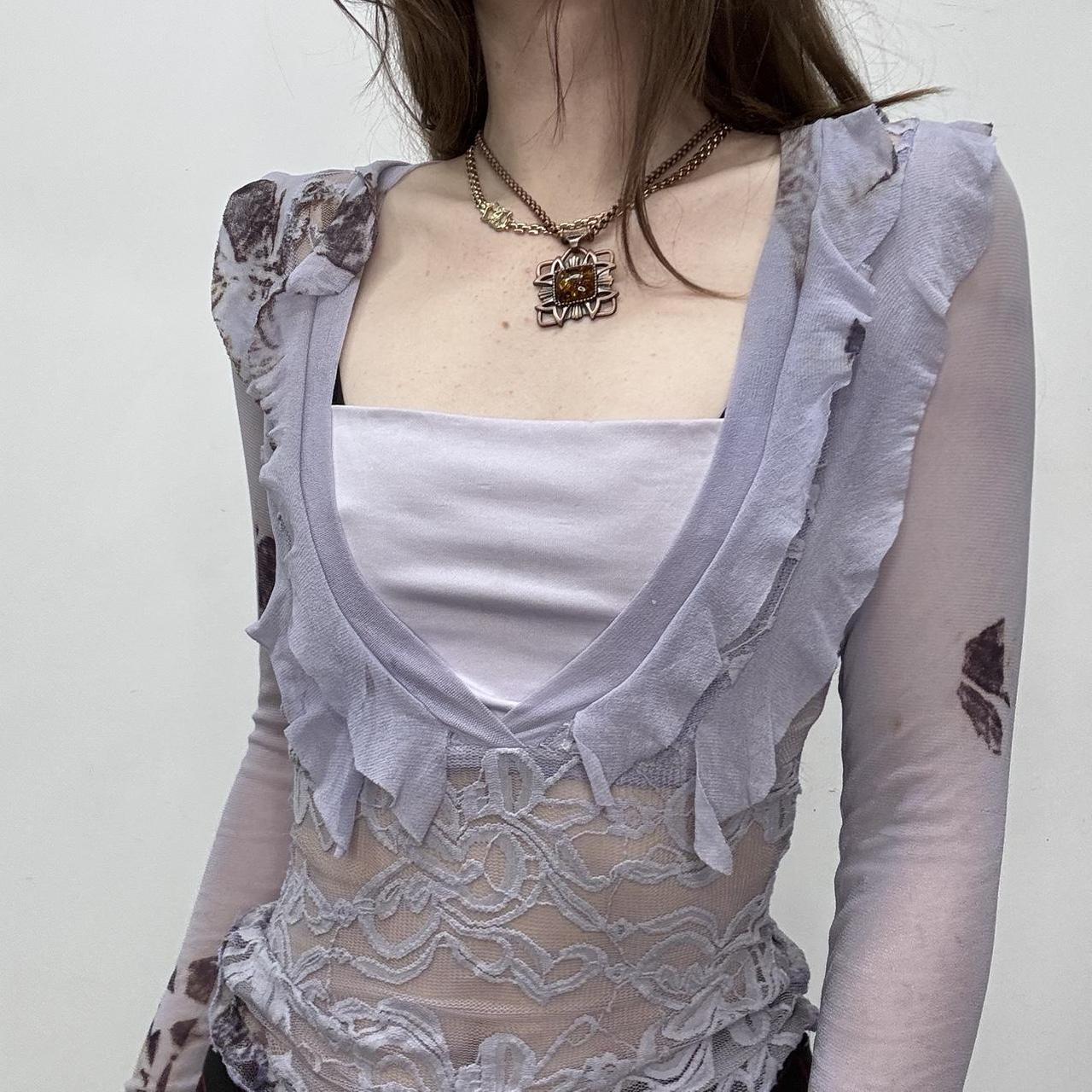 Sheer lace layered top