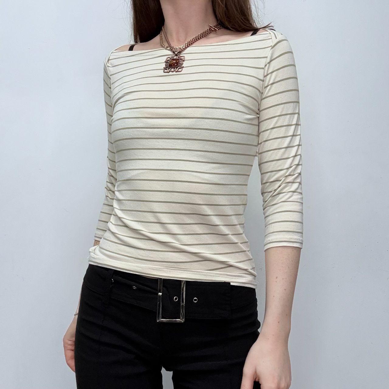 Cop Copine french pinstripe wide neck t-shirt