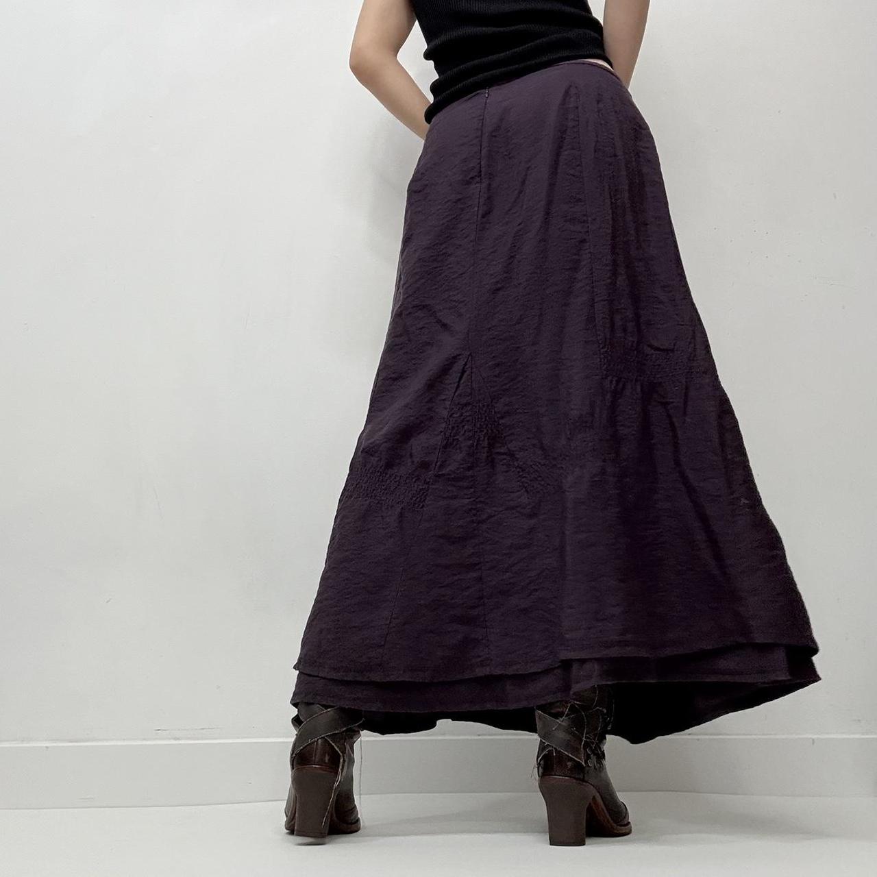Cinched purple maxi skirt