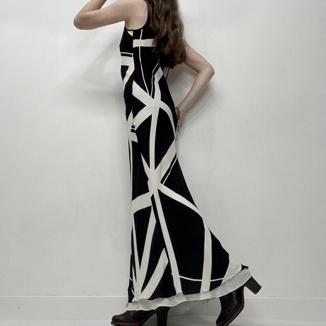 Black silk printed maxi dress