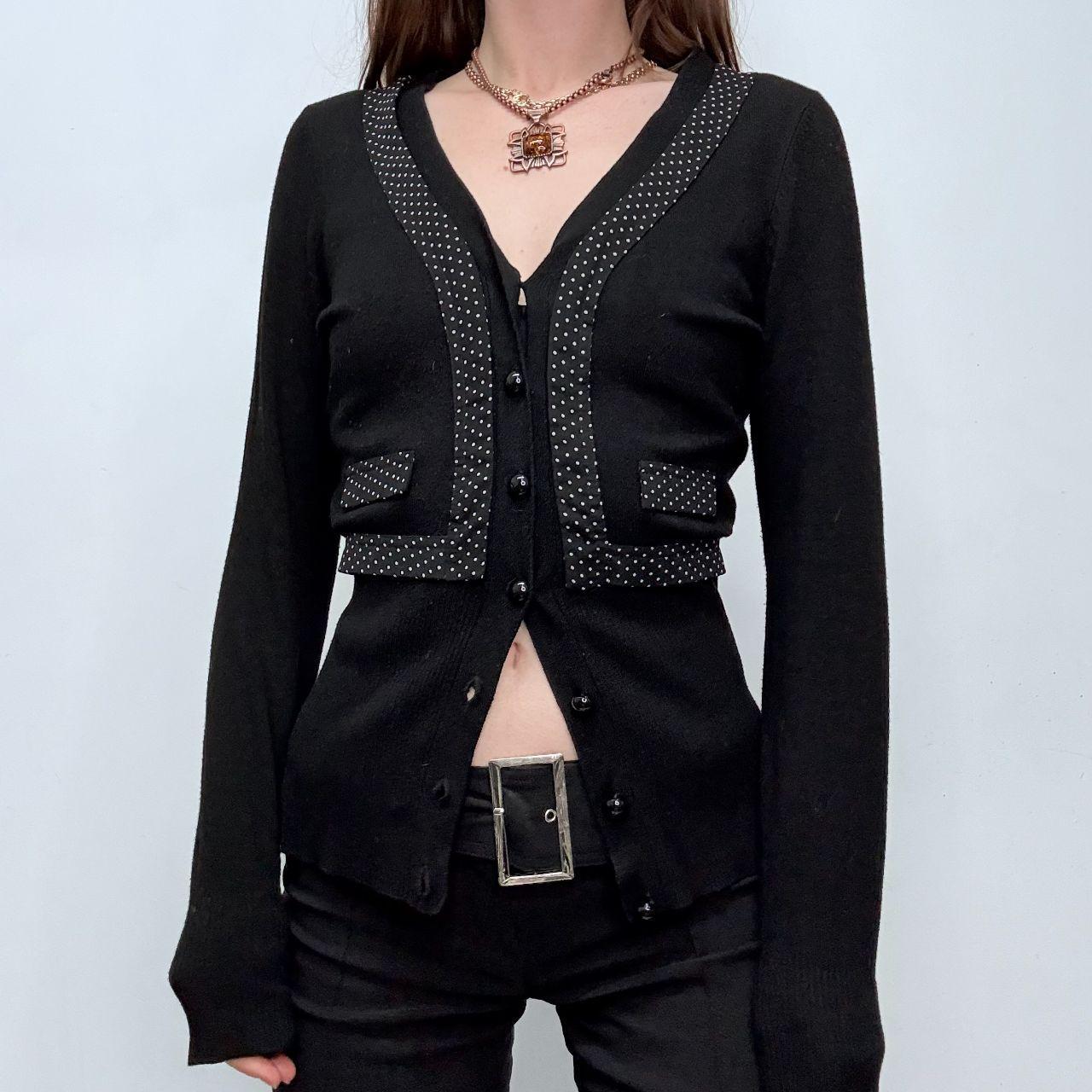 Black polka dot cardigan jacket