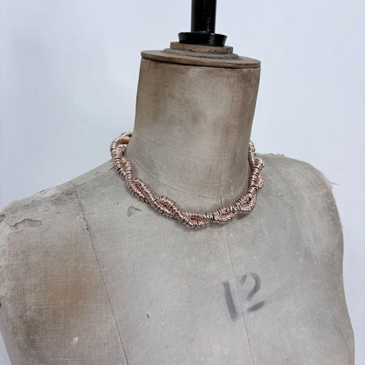 Rose gold twist minimalist necklace