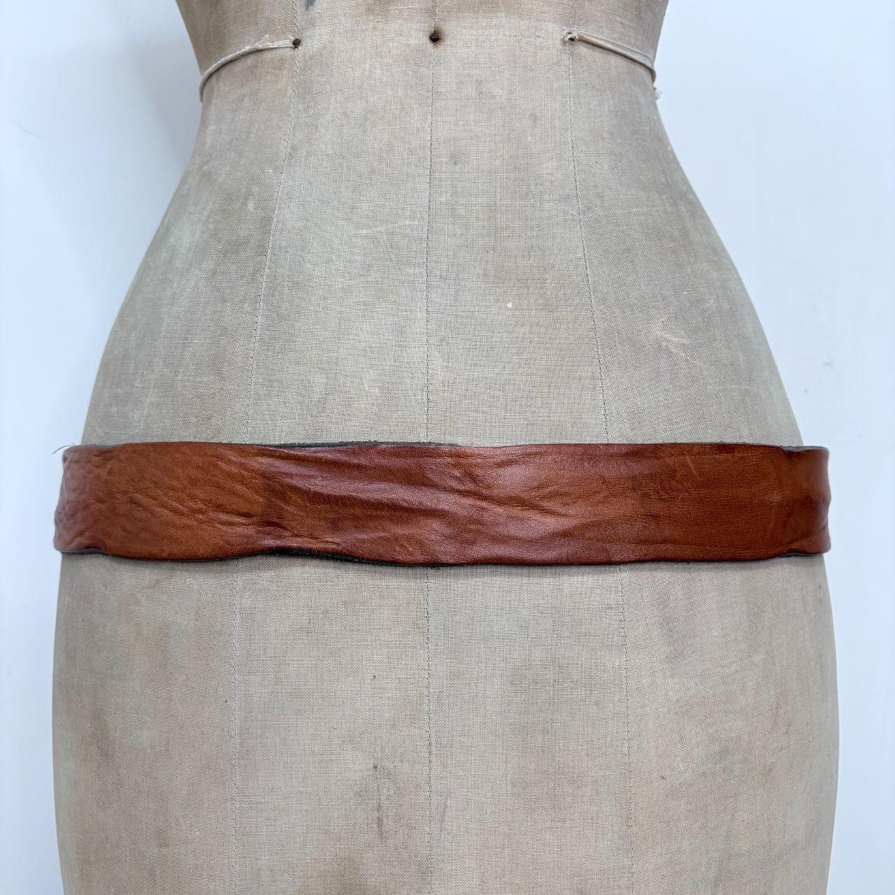Brown chunky eyelet belt