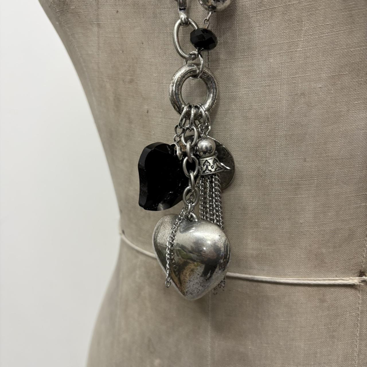 Silver metal heart necklace