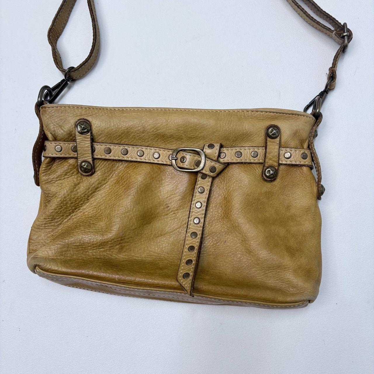 Leather studded crossbody bag
