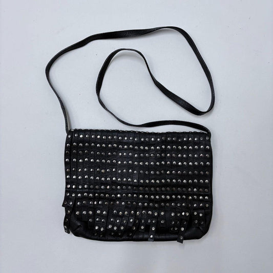 Black leather studded grunge bag