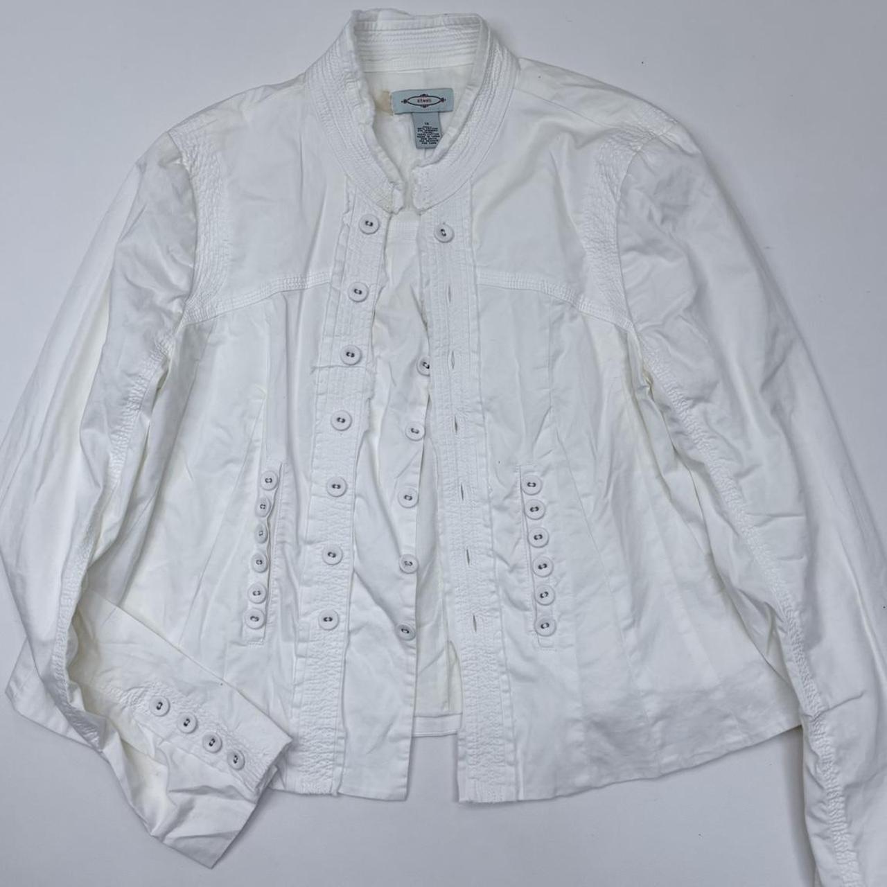 White button-up detailed utility jacket