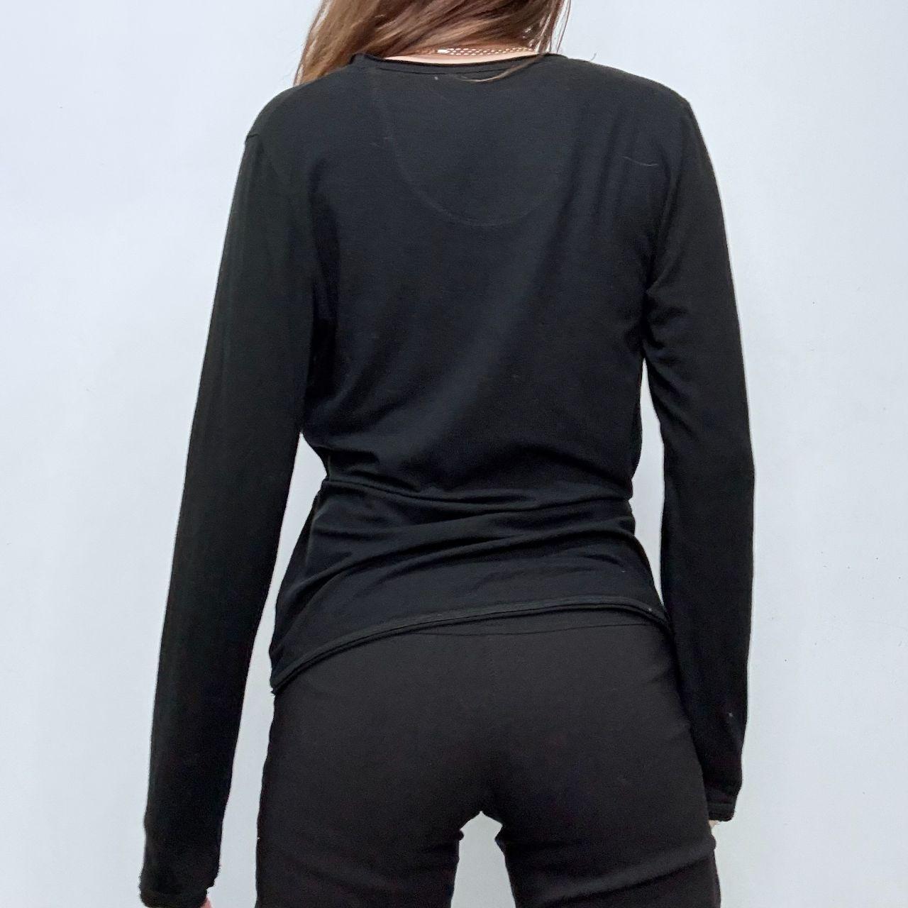 Black long sleeve graphic grunge t-shirt