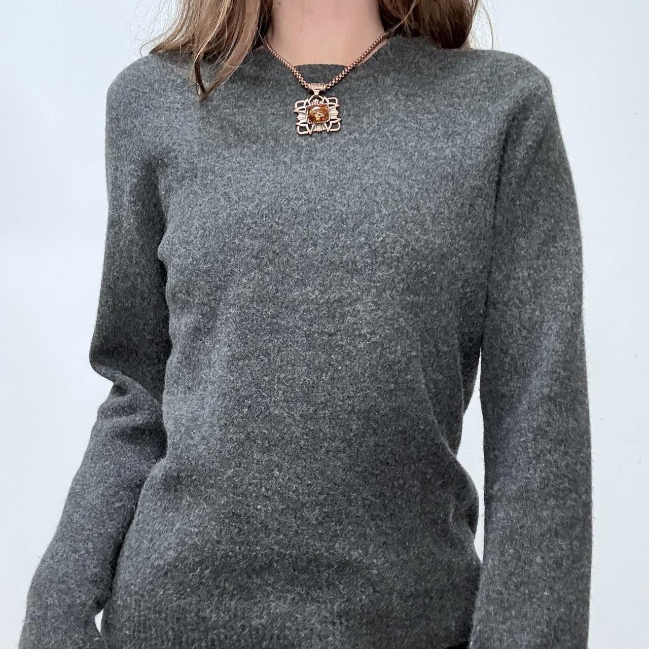 Grey wool knitted jumper