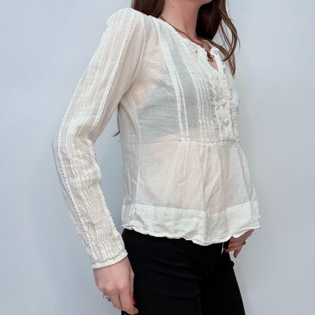 White cotton lace Chloe shirt