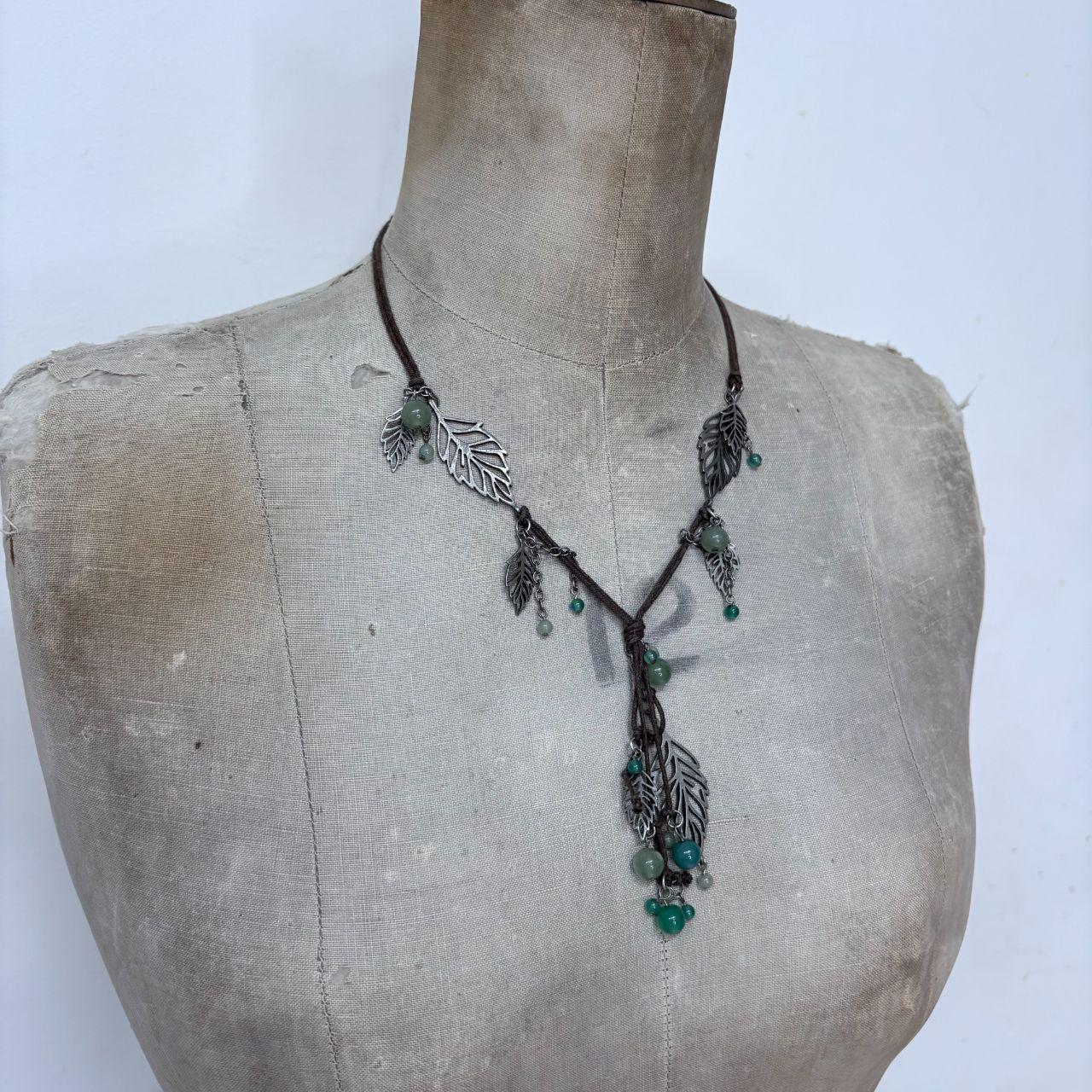 Boho fairy leaf necklace