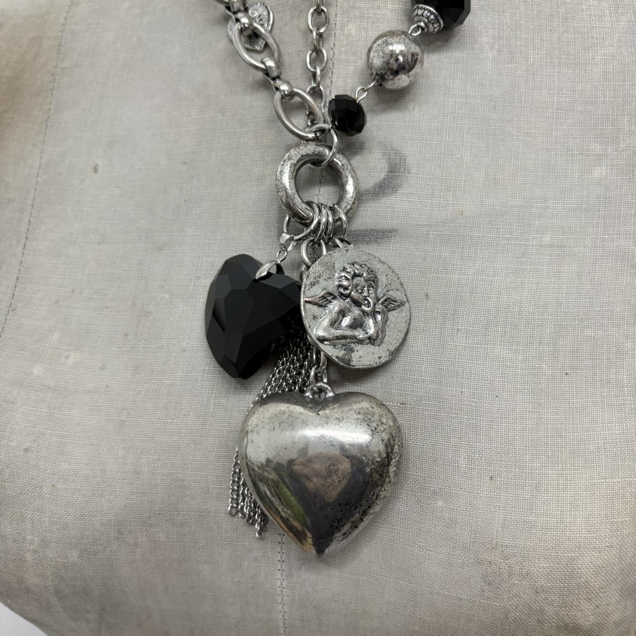 Silver metal heart waist chain belt