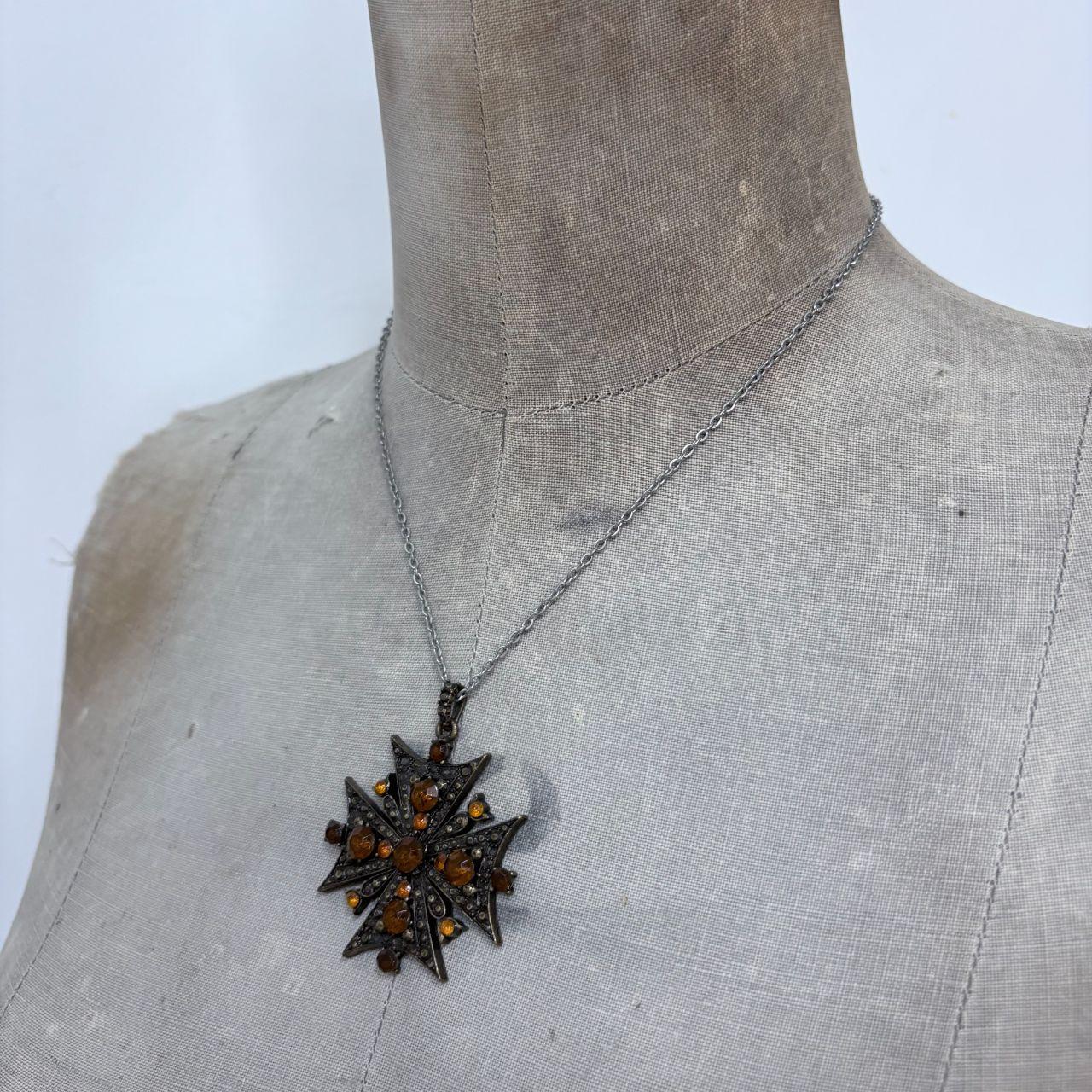 Regency gem cross necklace