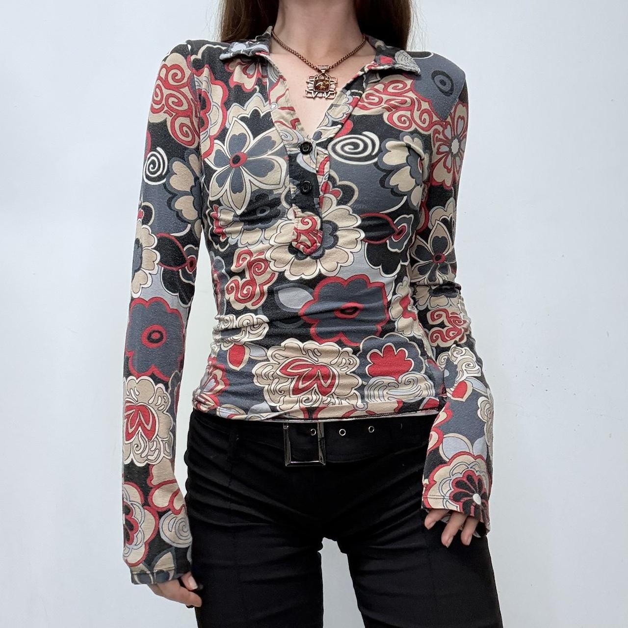 Garphic floral fitted jersey t-shirt