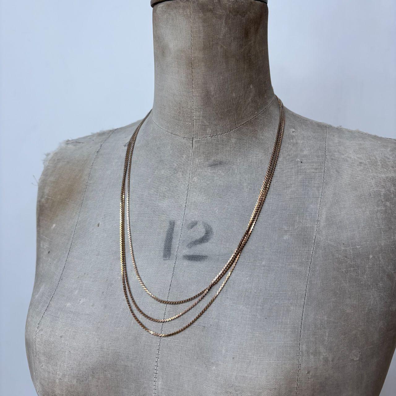 Layered gold tone chain necklace