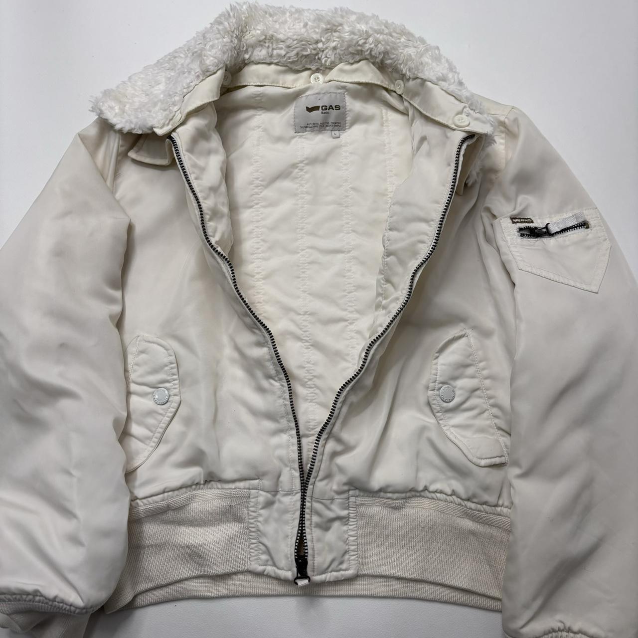 Cream slouchy fur bomber jacket