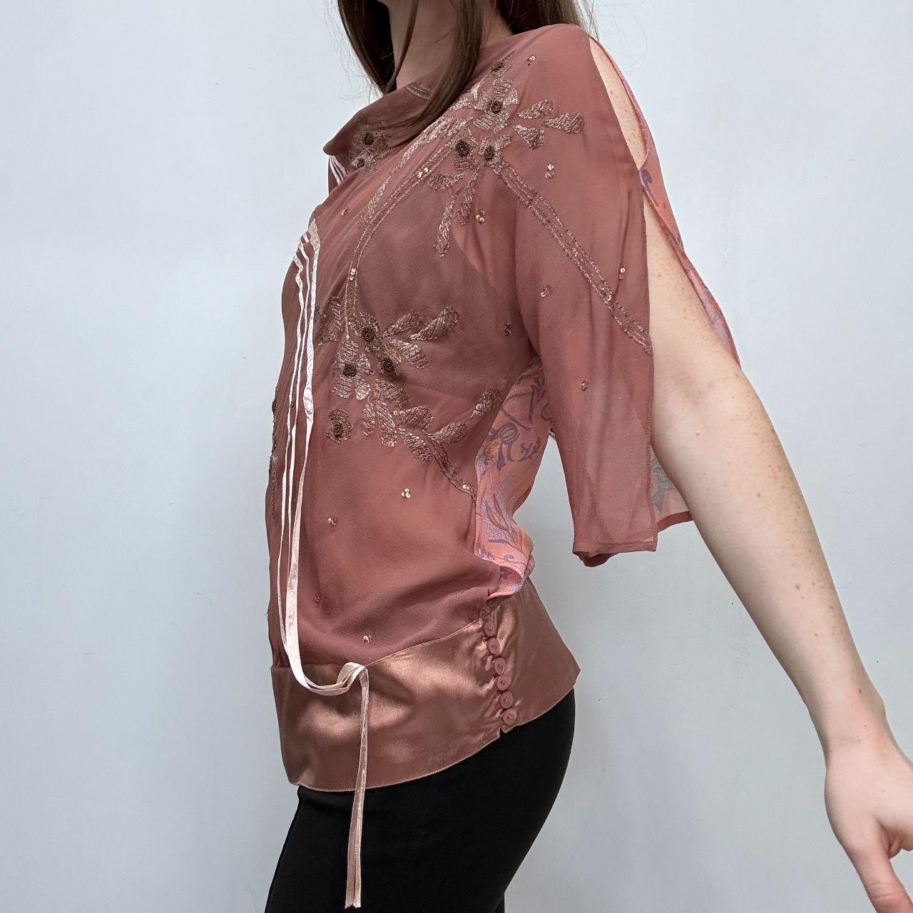 Flutter sheer embroidered fairy shirt